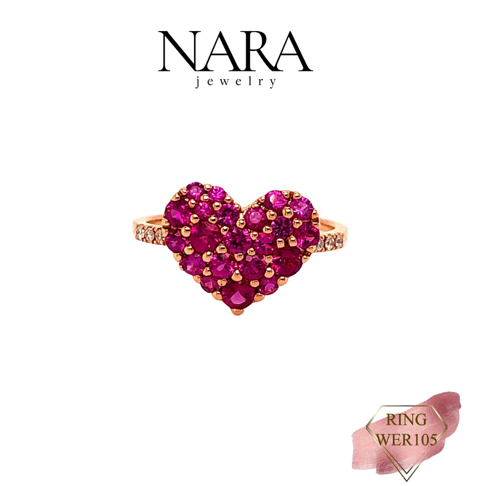
                
                    Load image into Gallery viewer, HEART PINK SAPPHIRE RING
                
            