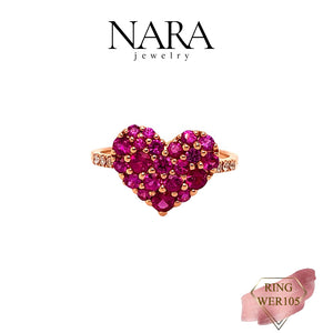 
                
                    Load image into Gallery viewer, HEART PINK SAPPHIRE RING
                
            